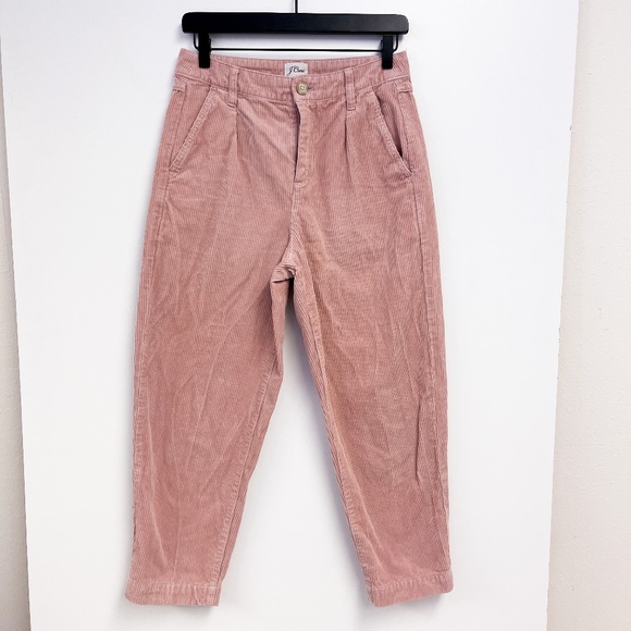 J.Crew | High Rise Corduroy Crop Pleated Pants 90s Pink | 2